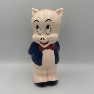 Vintage Porky Pig Ceramic Coin‎ Bank Warner Brothers Looney Tunes 9.5" 1994 RARE